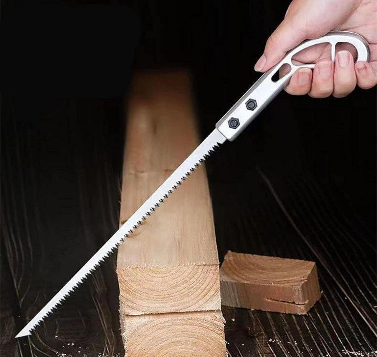 kotudi Outdoor Portable Hand Saw, 7 Inch Rugged Blade Hand Saw, Best for Camping, Gardening, Hunting | Cutting Wood, PVC, Bone, Pruning Saw with Ergonomic Non-Slip Handle Design (Silver) (Pack of 1)